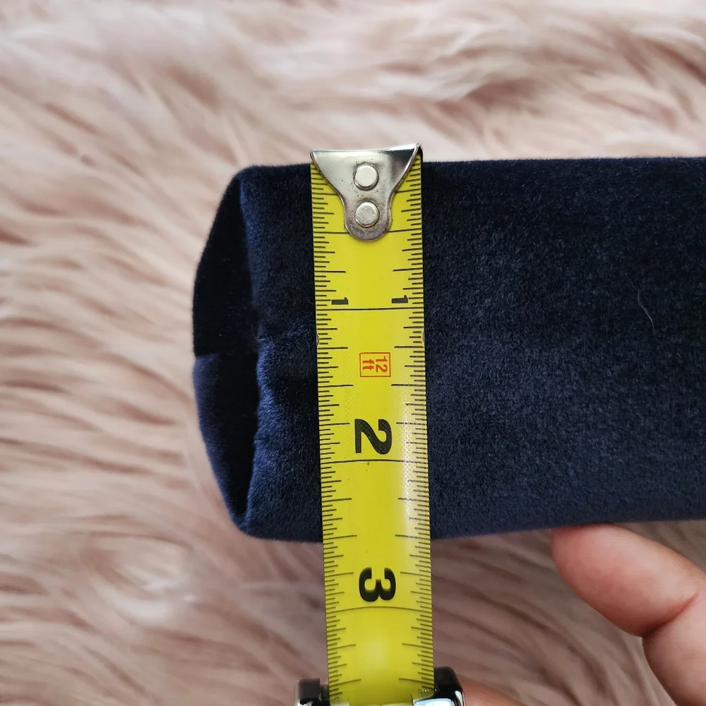 Christian Dior Beauty blue velvet zip makeup cosmetic bag